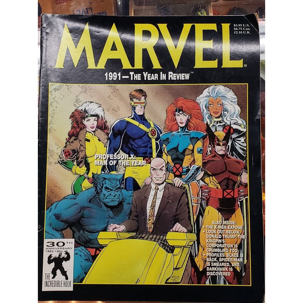 1991 THE MARVEL YEAR IN REVIEW Magazine, Good. Professor X Man of the Year